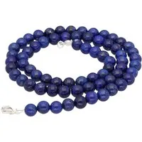 Lebensquelle Plus Kette ohne Anhänger Lapislazuli Kugelkette, Ø 6 mm mit Verschluss, 45 cm