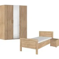 rauch Schlafzimmer-Set Komplettschlafzimmer Schlafzimmer EVELYN, (Set, 3-tlg., inkl. SOFT-CLOSE-FUNKTION), Schrank und Bett in 2 Breiten, Nachttisch 2 Schubladen MADE IN GERMANY