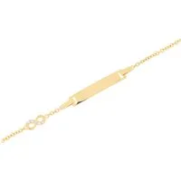 Stella-Jewellery Goldarmband 585 Gelbgold Kinder ID Armband Infinity Zirkonia (inkl. Etui, 1-tlg), Armkette, Goldarmband