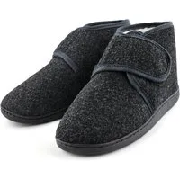 TIESTRA Damen Herren Winterhausschuhe, Warm Hausschuh (Memory Foam Sohle, flach geschnitten, 1-tlg) Kunststoffe mit Lammfell, breiter Fußbereich & Filzpantoffeln