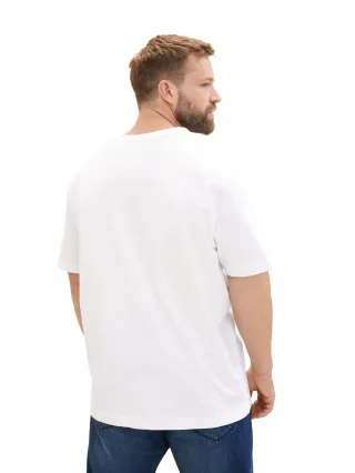 Tom Tailor - Plus Size - T-Shirt mit Logo Print White - Gr. - 5XL