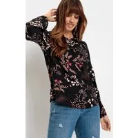 bonprix Druckbluse bequeme Passform, aus Viskose, Schlitz mit Knopfverschluss im Rücken