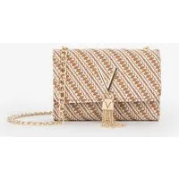 VALENTINO BAGS Umhängetasche DIVINA SUMMER, Damen Handtasche mit goldfarbenem Schmuckelement und Fransen