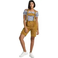 Steigenhöfer Manufaktur Trachtenlederhose Lederhose Damen Shorts - 100% Rindsleder - Kurze Hose für Frauen (Inklusive verstellbaren Trägern) Traditionelles Design - Mit Gürtelschlaufe - Dirndl Alternative