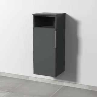 Sanipa 3way Mittelschrank mit 1 Tür und 1 offenem Fach, Anthrazit-Matt, UM13222 UM13222