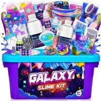 Wootoy Kreativset Experimentierkasten Schleim Bastelset Galaxy Einhorn DIY Slime Kit, (mit Glitzer Perlen und Zubehör zum Kreativen Gestalten, 1-tlg., Schleim-Bastelset in zwei Themenwelten: Galaxie oder Einhorn), Fördert Kreativität Feinmotorik und 