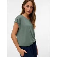 Vero Moda Rundhalsshirt VMLAVA PLAIN SS TOP LUREX STRIPE Viskosemischung, loose fit