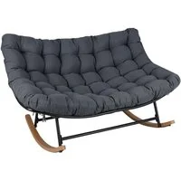 COSTWAY Loungesessel, Schaukelsessel für 2 Personen mit Kissen, bis 320kg