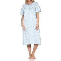 Normann Nachthemd Normann Damen Nachthemd kurzarm – Romantisches Floral-Design