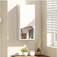 HOMCOM Hängeschrank mit Soft-Close-Tür, verstellbaren Ablagen und offenem Fach (Wandschrank, 2-St., Badschrank) für Wohnzimmer Schlafzimmer 30 x 17 x 67 cm Weiß