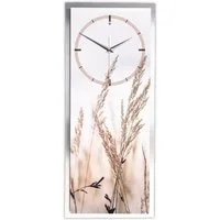 Kreative Feder Wanduhr "Relax Gras" 3D Designer Wanduhr aus Alu, leise (ohne Ticken, Quarz oder Funkuhrwerk, verschiedene Größen)