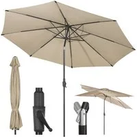 Sekey Sonnenschirm ∅ 220/270/350 cm Gartenschirm mit Kurbel Marktschirm Neigbar, LxB: 350x350 cm, Geeignet für 6-8 Personen, Kippbar, Abknickbar, Wasserabweisend