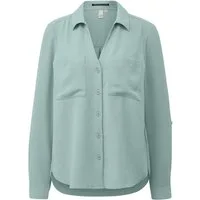QS Langarmbluse Bluse Crêpebluse mit Turn-up-Ärmel