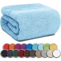 NatureMark Saunatuch Frottier Saunatücher 80x200cm, 100% Baumwolle (1-St), Premium Qualität SAUNATUCH Sauna-Handtuch, 80x200cm, Hell blau