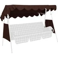 ANGERER Freizeitmöbel GmbH Hollywoodschaukelersatzdach Ersatz Sonnendach braun inkl. 2 Seitenteile, (1 Stück, inkl. 2 Seitenteile), für Dachgestänge von ca. 200 x 120 cm