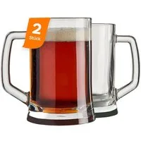 Pasabahce Gläser-Set Pub Bierkrug, 2-tlg., Glas, 2er Set, 660ml, ideal für Bier, Radler, Softdrinks & Mixgetränke