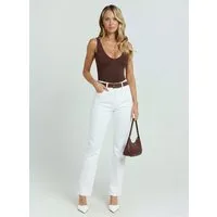 ESRA Stoffhose Damen Straight Fit Hose High Waist Business-Hose bis Große Größe T101 High Waist Damen Stoffhose Straight Leg Stretch Hose Gerade Schnitt