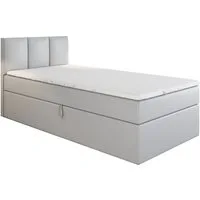 A&J MöbelLand GmbH Boxspringbett Einzelbett NASI mit Bettkasten, Topper und gepolstertem Kopfteil. (Boxspringbett mit Bettkasten und gepolstertem Kopfteil. Inclusive Topper !, TOP ANGEBOT), Länge 208 cm Höhe 106 cm