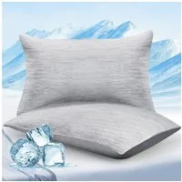 Elegear Kissenbezug 2 Stück kühlender Kopfkissenbezug für Sommer, Q-Max>0.5, (2 Stück), 50 x 80cm Kissenbezüge mit Reißverschluss, Sofakissen atmungsaktiv