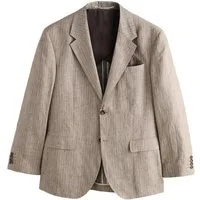 Next Sakko Sakko mit Streifenmuster 100 % Leinen Regular Fit (1-tlg)