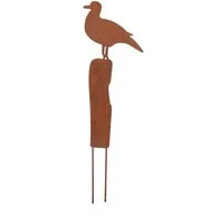 UNUS GARDEN Gartenstecker Gartenstecker Möwe auf Pfahl in Rostoptik aus Metall groß (1-St., 50 x 21,5 cm (HxB) Roststecker Gartenstecker Beetstecker Rostdeko Garten Ostern Frühling