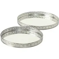 BOLTZE GRUPPE GmbH Dekotablett Dekotablett Suin Eisen silber Ø 26/30 cm 2er Set