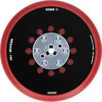 Expert Multiloch Universalstützteller, mittelhart, Ø150mm, M8+5/16", Schleifteller schwarz, für Exzenterschleifer