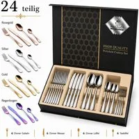 Faizee Home Besteck-Set Besteck-Set Besteckset 24 tlg. für. 6 Personen Gift Box