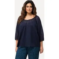 Ulla Popken Tunika Bluse floraler Druck V-Ausschnitt 3/4-Arm