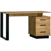 Masseno Schreibtisch KIMA 135 x 74,9 cm mit 3 Schubladen Eiche Wotan