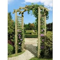 Gartenpirat Pergola Torbogen Pergola Holzbogen aus Holz KDI mit Rankgitter Rosenbogen Rank, Stabile und massive Holzausführung