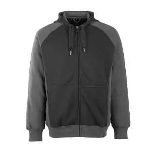 MASCOT Wiesbaden Kapuzensweatshirt mit Reißverschluss UNIQUE Schwarz / Dunkelanthrazit 3XL - 50566-963-0918-3XL