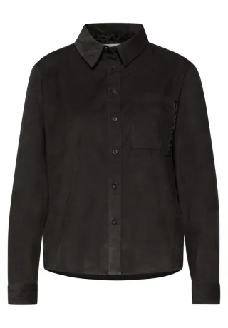 Street One - Cordbluse mit Tapedetails braun - Gr. - 40