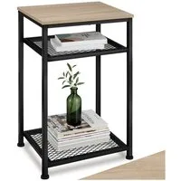tectake Beistelltisch Couchtisch York 45,5x36x75,5cm (1-St., 1 tlg), Ablage aus MDF-Platte mit schöner Maserung