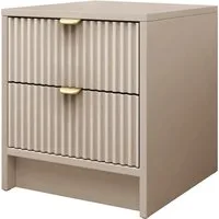 MIRJAN24 Nachttisch Tireno 2SZ (mit zwei Schubladen), Aluminiumgriff in der Farbe Gold
