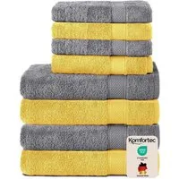Komfortec Handtuch Set aus 100% Baumwolle, 4 Handtücher 50x100 cm und 4 Badetücher 70x140 cm, Frottee (Packung, 8-St), Duschtücher & Badehandtuch, Weich, Towel, Groß