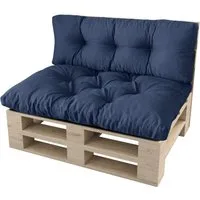 sunnypillow Palettenkissen Malmo - Set Sitzkissen 120x80x12 + Rückenkissen 120x40x15, palettenmöbel palettencouch polsterauflage