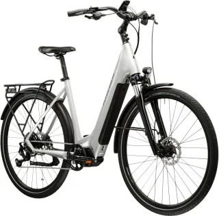 Kross "KROSS E-Trekkingrad Trans 5.0 28" silber 9 Gänge" 9 Gang microSHIFT ADVENT M619 Schaltwerk Kettenschaltung Mittelmotor 250 W Pedelec, Elektrofahrrad für Damen und Herren