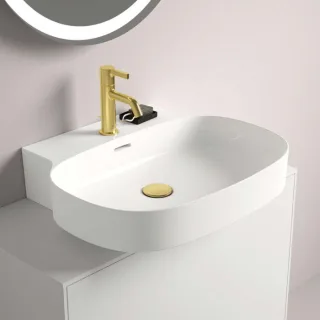 Ideal Standard Linda-X Waschtisch T475501 1 Hahnloch, mit Überlauf, 600 x 500 x 135 mm, weiß