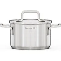 Hanseatic Kochtopf DAILY, Edelstahl 18/10 (1-tlg), handfreundliche Griffe, Literskala, Glasdeckel, Induktion