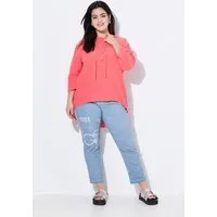 Angel of Style Longbluse Bluse A-Linie Musselin Kapuze