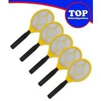 TRANGO Moskitonetz (5er Pack FL2004-5 elektrische Fliegenklatsche - Mückenfänger - Obstfliegenfänger, 5 St., Fliegenfänger – Spinnenfänger), Mückenjäger – Fliegenschläger - Betrieb mit 2X AA 1.5 Volt Batterie