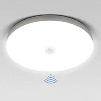 LETGOSPT Deckenleuchte LED Deckenleuchte mit Bewegungsmelder Sensor Leuchte Balkon Lampe, IP54 Wasserfest, LED fest integriert, Kaltweiß, 18W 1800LM, Deckenlampe 6500K für Balkon Flur Garage Treppe Gang