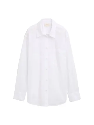 Denim Tom Tailor - Oversize Hemdbluse mit Brusttasche white - Gr. - S
