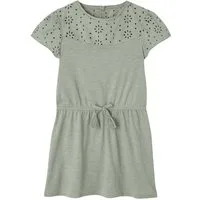 vertbaudet Minikleid Mädchen Kleid mit Lochstickerei Lochstickerei