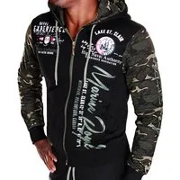 Jaylvis Collegejacke Herren Sweatjacke Sportjacke Joggingjacke mit lässiger Kapuze Marine Royal