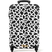 NoBoringSuitcases.com© Hartschalen-Trolley Schwarze und weiße Kuhflecken 55x35x20cm, 4 Rollen, Reisetasche mit Rollen, Koffer Handgepäck Flugzeug