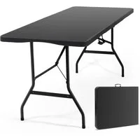 Sekey Bierzeltgarnitur Campingtisch Klappbar Partytisch Buffettisch Gartentisch Tragbar, Robust, Stabile, für 4 Personen, mit Tragegriff, 150 cm