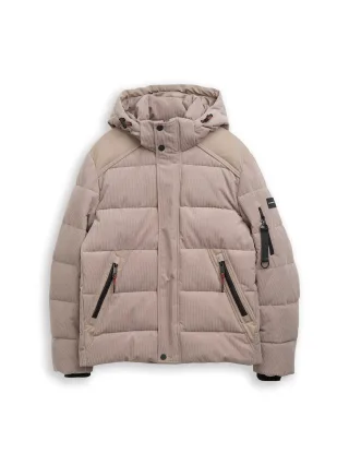 Tom Tailor - Puffer-Jacke mit abnehmbarer Kapuze Driftwood Taupe - Gr. - XL