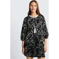 TOM TAILOR Denim Kurzarmbluse Blusen & Shirts Bluse mit Blumenmuster